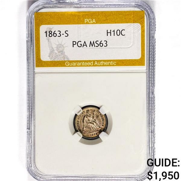 1863-S Seated Liberty Half Dime PGA MS63