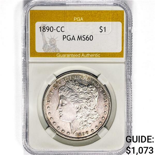 1890-CC Morgan Silver Dollar PGA MS60