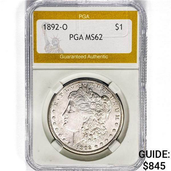 1892-O Morgan Silver Dollar PGA MS62
