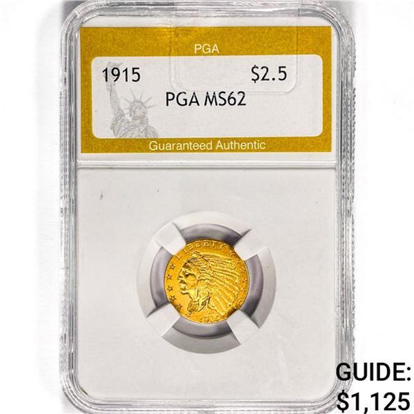1915 $2.50 Gold Quarter Eagle PGA MS62