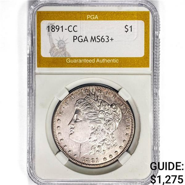 1891-CC Morgan Silver Dollar PGA MS63+