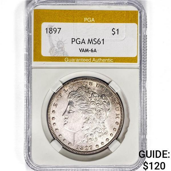 1897 Morgan Silver Dollar PGA MS61 VAM-6A
