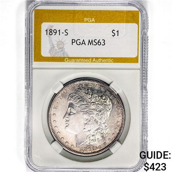 1891-S Morgan Silver Dollar PGA MS63