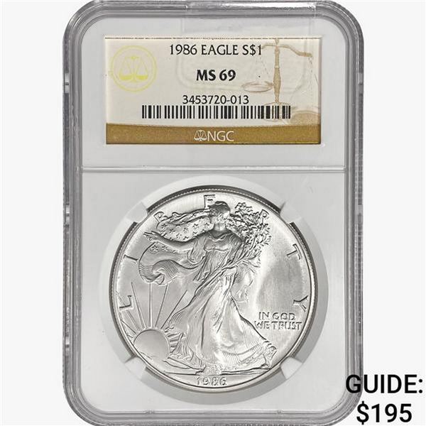 1986 Silver Eagle NGC MS69