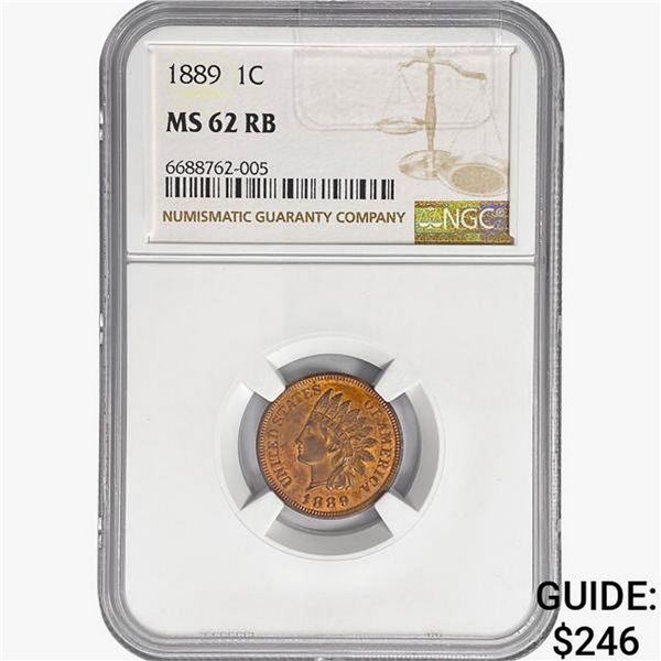 1889 Indian Head Cent NGC MS62 RB