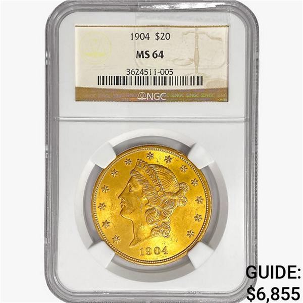 1904 $20 Gold Double Eagle NGC MS64