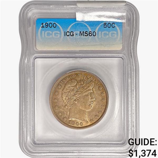 1900 Barber Half Dollar ICG MS60