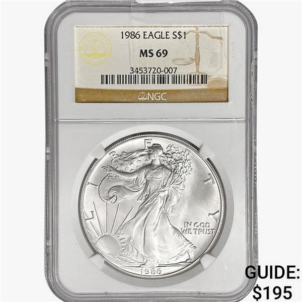 1986 Silver Eagle NGC MS69