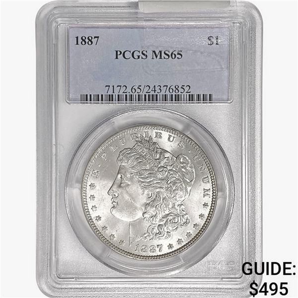 1887 Morgan Silver Dollar PCGS MS65