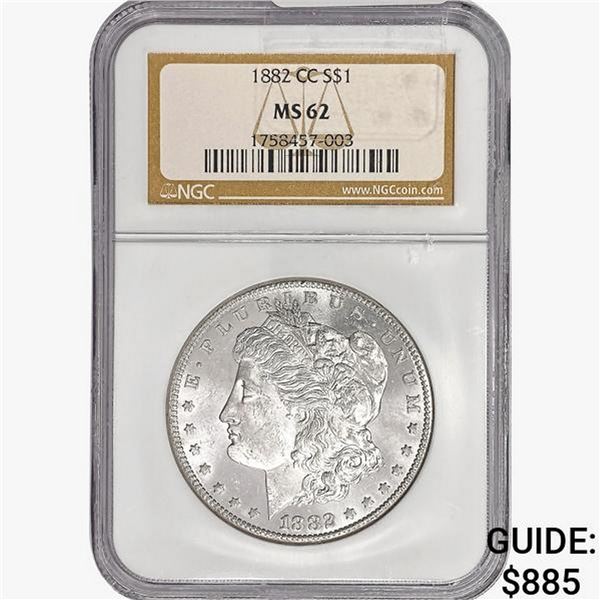 1882-CC Morgan Silver Dollar NGC MS62