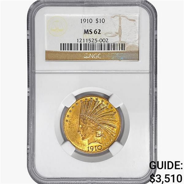 1910 $10 Gold Eagle NGC MS62
