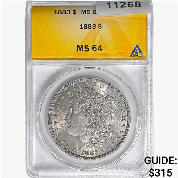 1883 Morgan Silver Dollar ANACS MS64