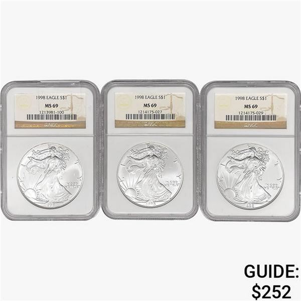 [3] 1998 Silver Eagle NGC MS69