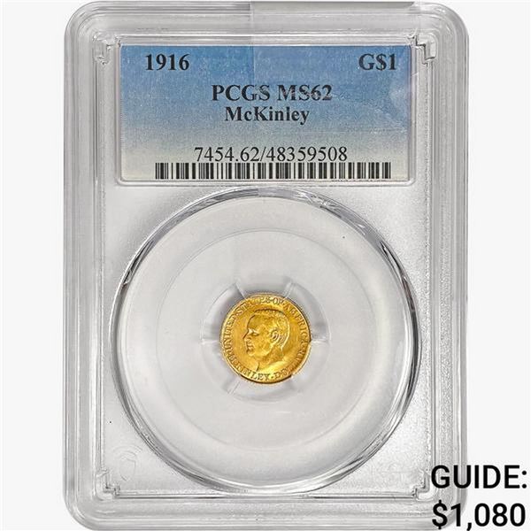 1916 McKinley Rare Gold Dollar PCGS MS62