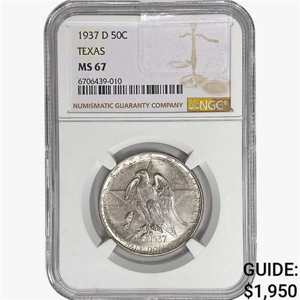 1937-D Texas Half Dollar NGC MS67