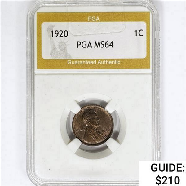 1920 Wheat Cent PGA MS64