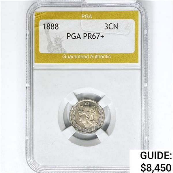 1888 Nickel Three Cent PGA PR67+