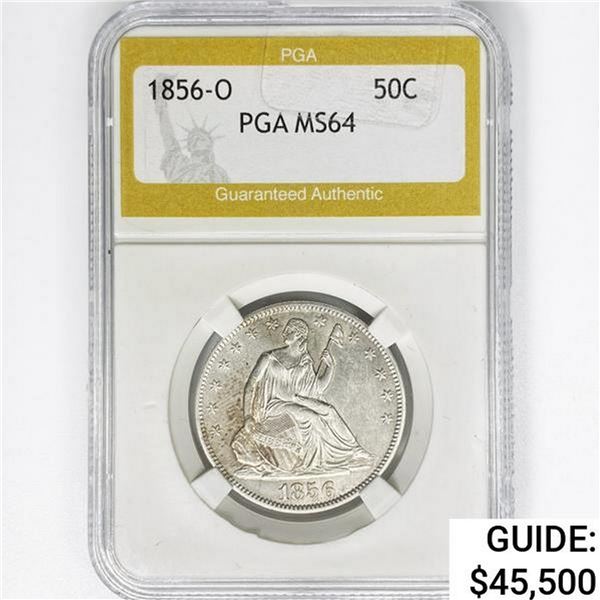 1856-O Seated Liberty Half Dollar PGA MS64