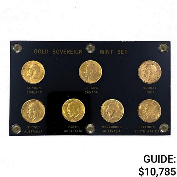 1911-1928 Gold Sovereign Set (1.64oz TAGW)(7 Coins