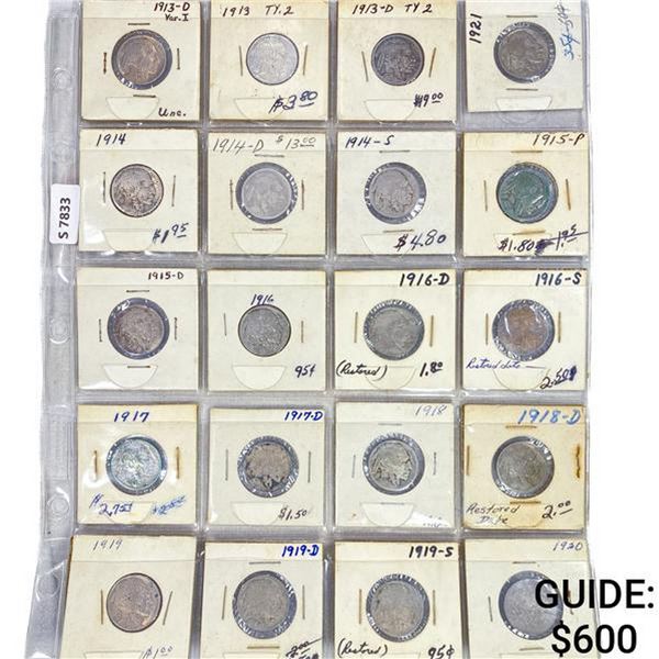 1913-1938 Buffallo Nickels (50 Coins)