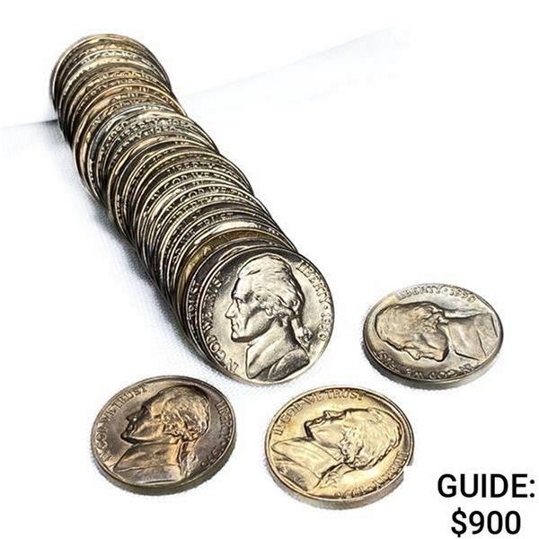 1950-D Jefferson Nickel Roll (32 Coins) UNC