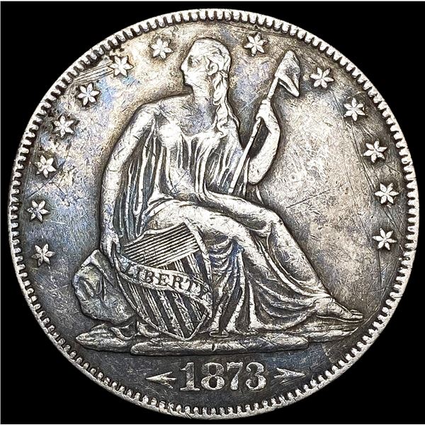 1873 Arws Seated Liberty Half Dollar CLOSELY UNCIR