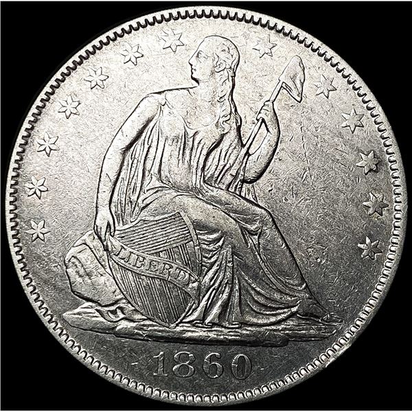 1860-O Seated Liberty Half Dollar CLOSELY UNCIRCUL