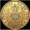 Image 2 : 1900 Bavaria .2305oz Gold 20 Mark CLOSELY UNCIRCUL