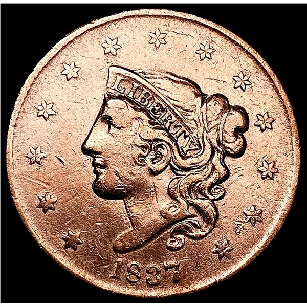 1837 Braided Hair Large Cent NEARLY UNCIRCULATED