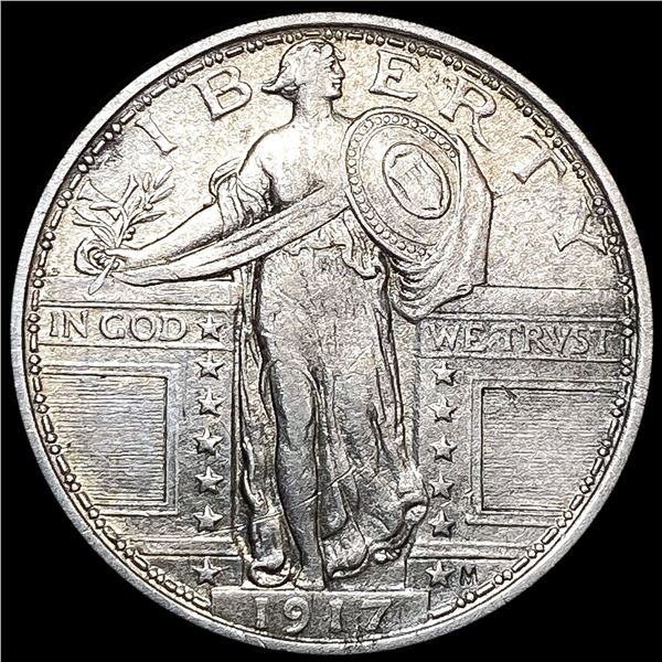 1917 T1 Standing Liberty Quarter CLOSELY UNCIRCULA