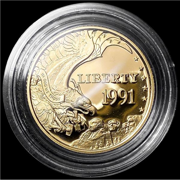 1991-W US Commem .25oz Gold $5 GEM PROOF