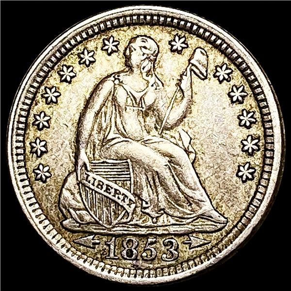 1853 Arws Seated Liberty Half Dime NEARLY UNCIRCUL