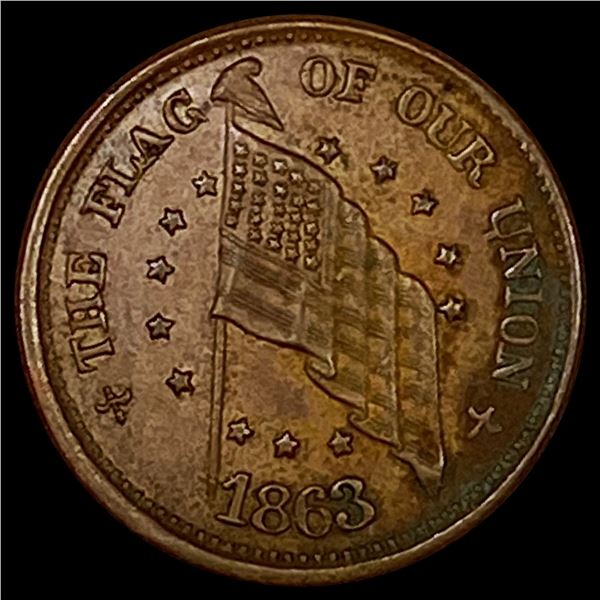 1863 Civil War Army & Navy Token CLOSELY UNCIRCULA