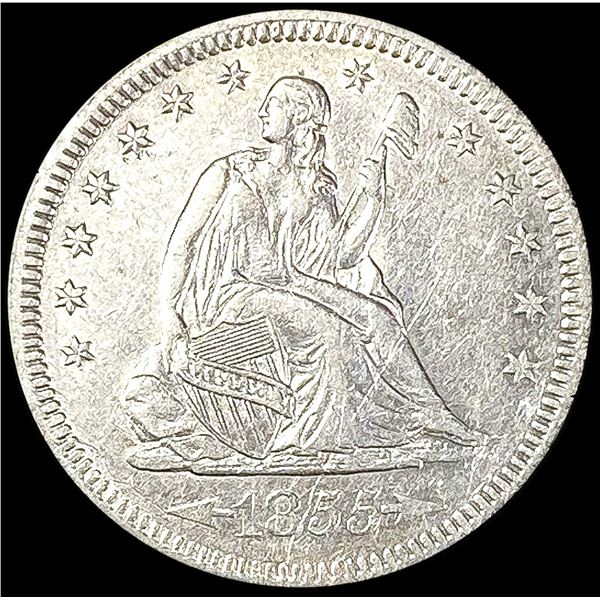 1855 Arws Seated Liberty Quarter CLOSELY UNCIRCULA