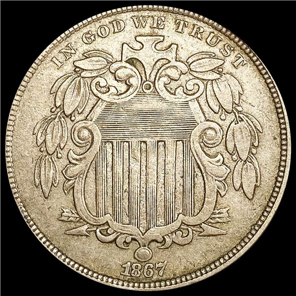 1867 Shield Nickel NEARLY UNCIRCULATED