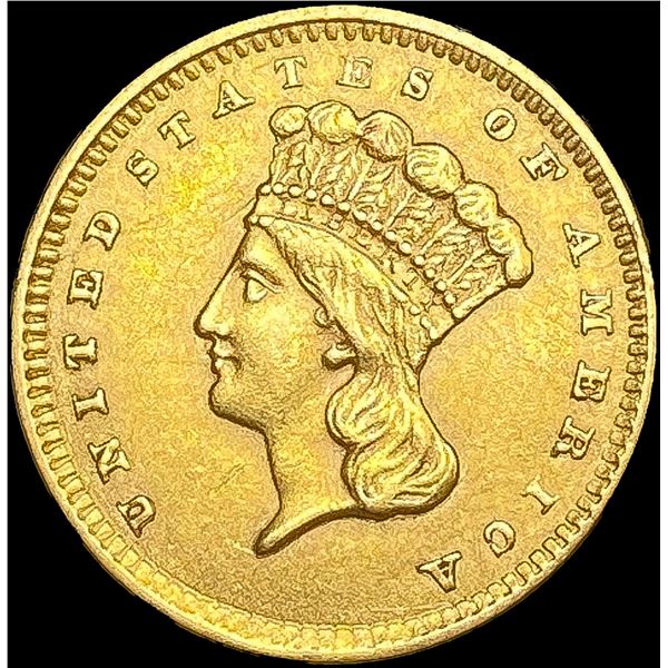 1856 Slant 5 Rare Gold Dollar CLOSELY UNCIRCULATED
