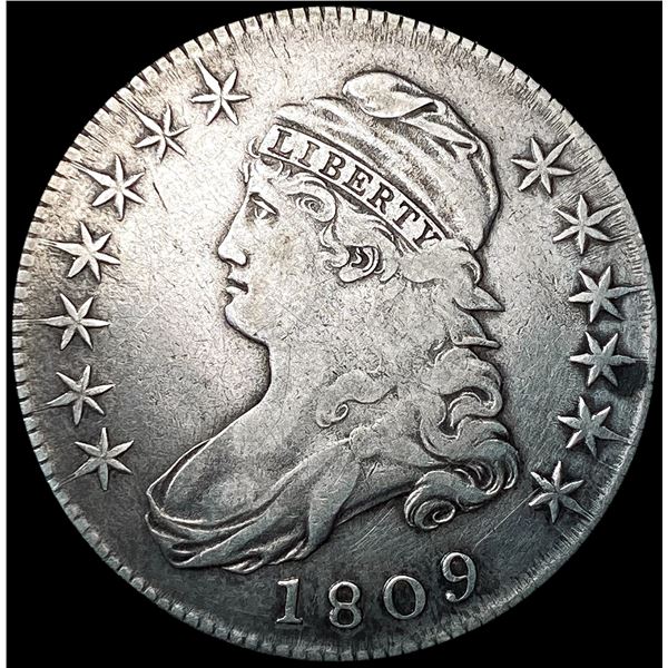 1809 Capped Bust Half Dollar LIGHTLY CIRCULATED