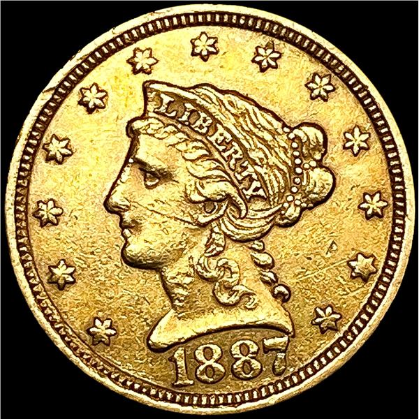 1887 $2.50 Gold Quarter Eagle CLOSELY UNCIRCULATED