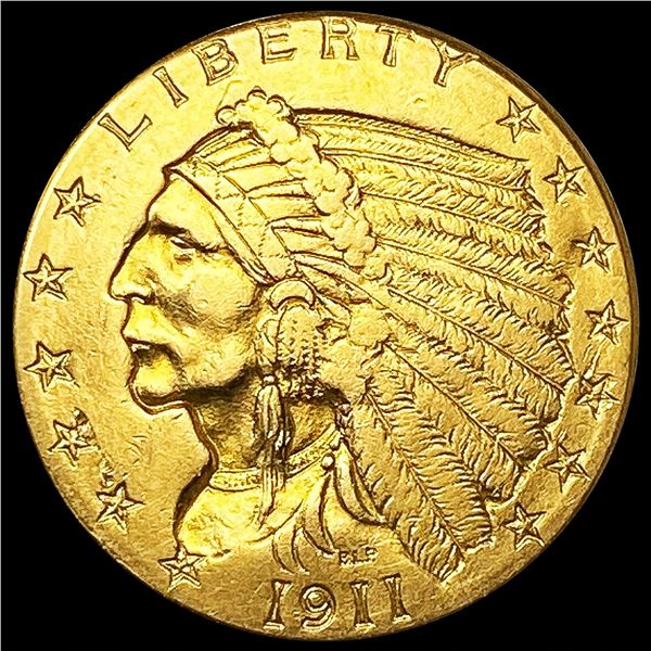 1911 $2.50 Gold Quarter Eagle CLOSELY UNCIRCULATED