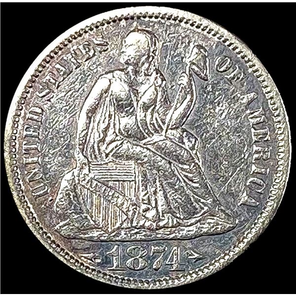 1874 Arws Seated Liberty Dime CLOSELY UNCIRCULATED