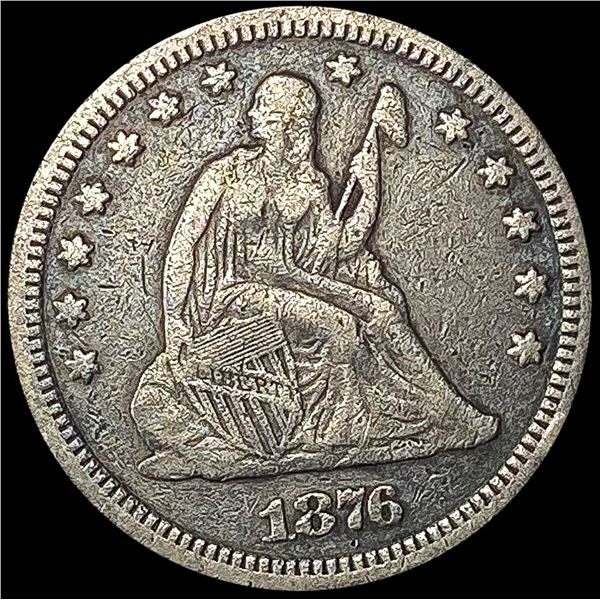 1876-CC Seated Liberty Quarter LIGHTLY CIRCULATED