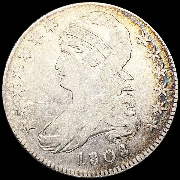 1808 Capped Bust Half Dollar LIGHTLY CIRCULATED