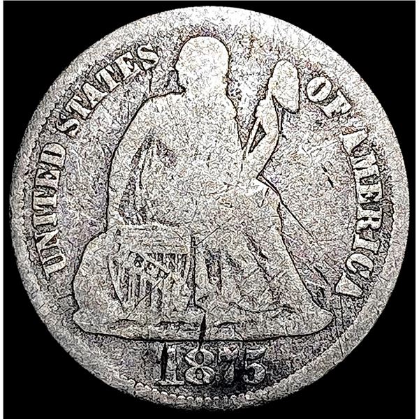 1875-CC Seated Liberty Dime NICELY CIRCULATED