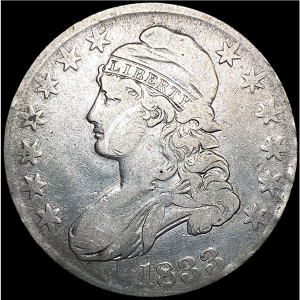 1833 Capped Bust Half Dollar LIGHTLY CIRCULATED