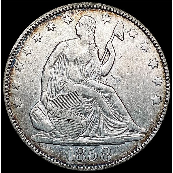 1858 Seated Liberty Half Dollar NEARLY UNCIRCULATE