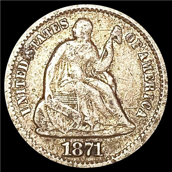 1871 Seated Liberty Half Dime NICELY CIRCULATED