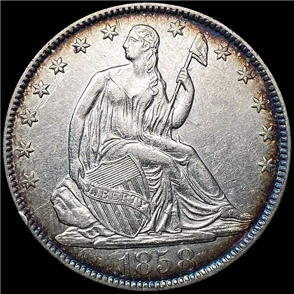 1858-O Seated Liberty Half Dollar CLOSELY UNCIRCUL