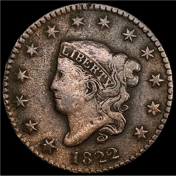 1822 Coronet Head Large Cent NEARLY UNCIRCULATED