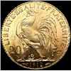 Image 2 : 1912 France .1867oz Gold 20 Francs GEM BU