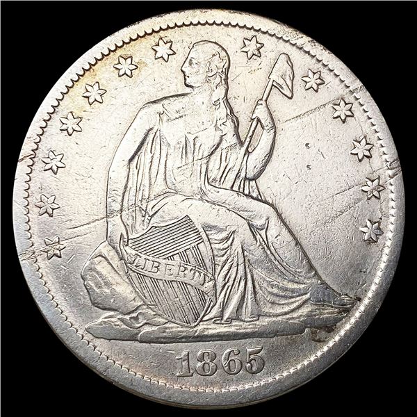 1865-S Seated Liberty Half Dollar LIGHTLY CIRCULAT